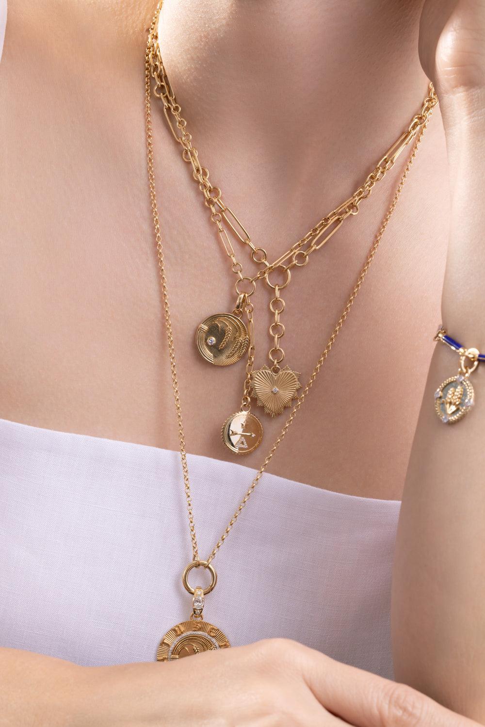 Diamond Heart Love Token Small Mixed Clip Extension Necklace - Image 4