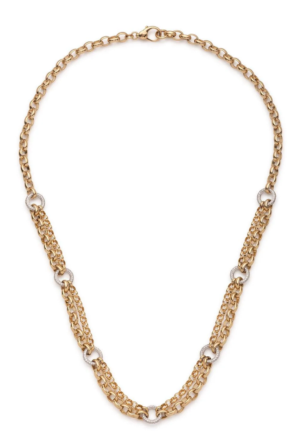 Diamond Pave Festoon Chain Necklace