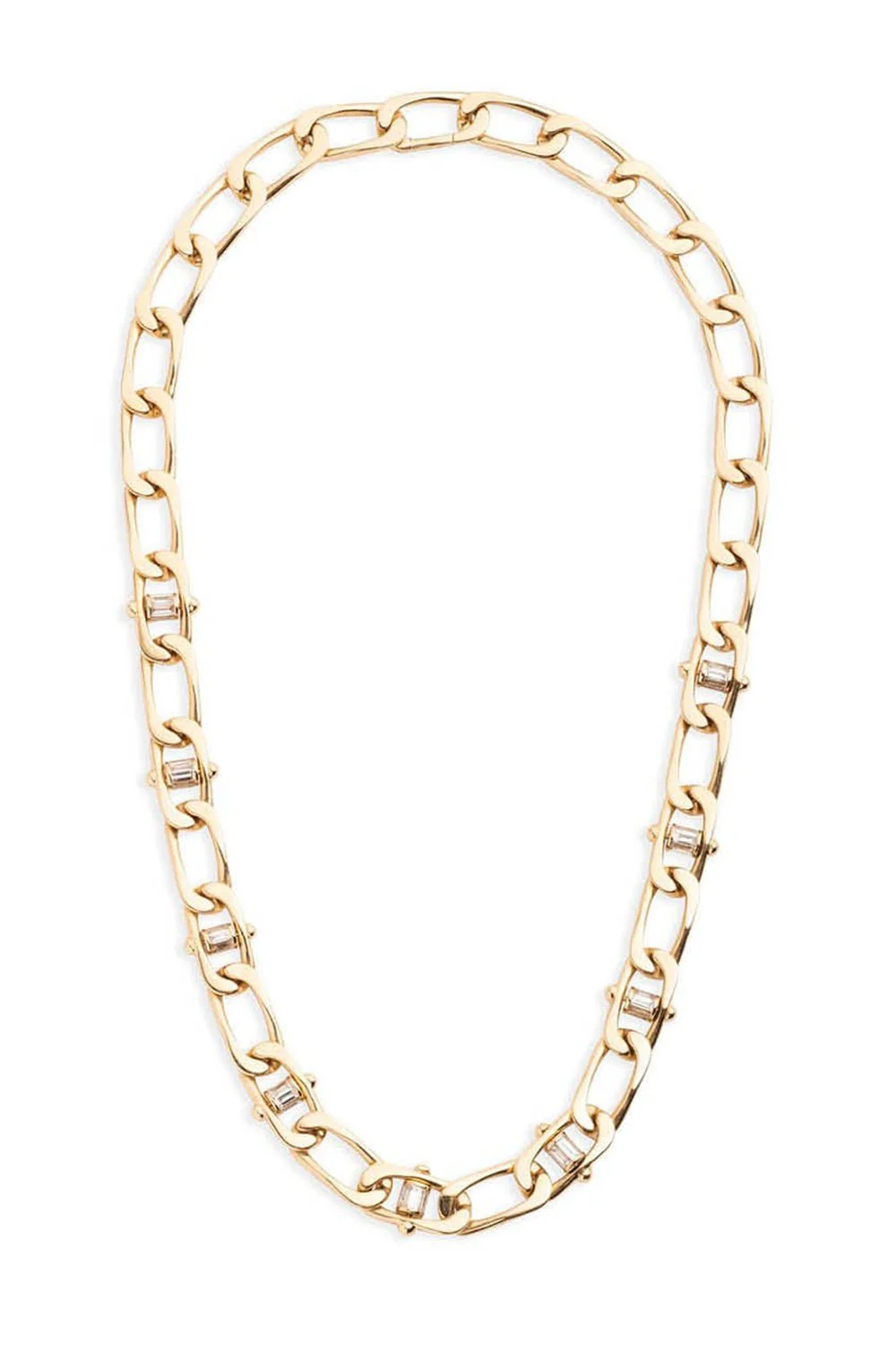 Diamond Pierced Curb Chain Necklace