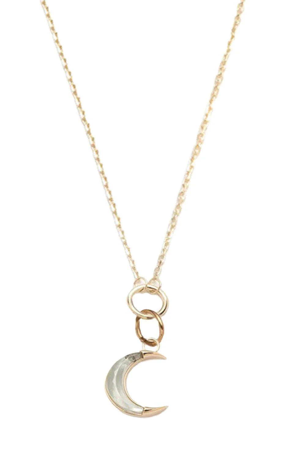 Fine Layer Prasiolite Crescent Necklace - Karma