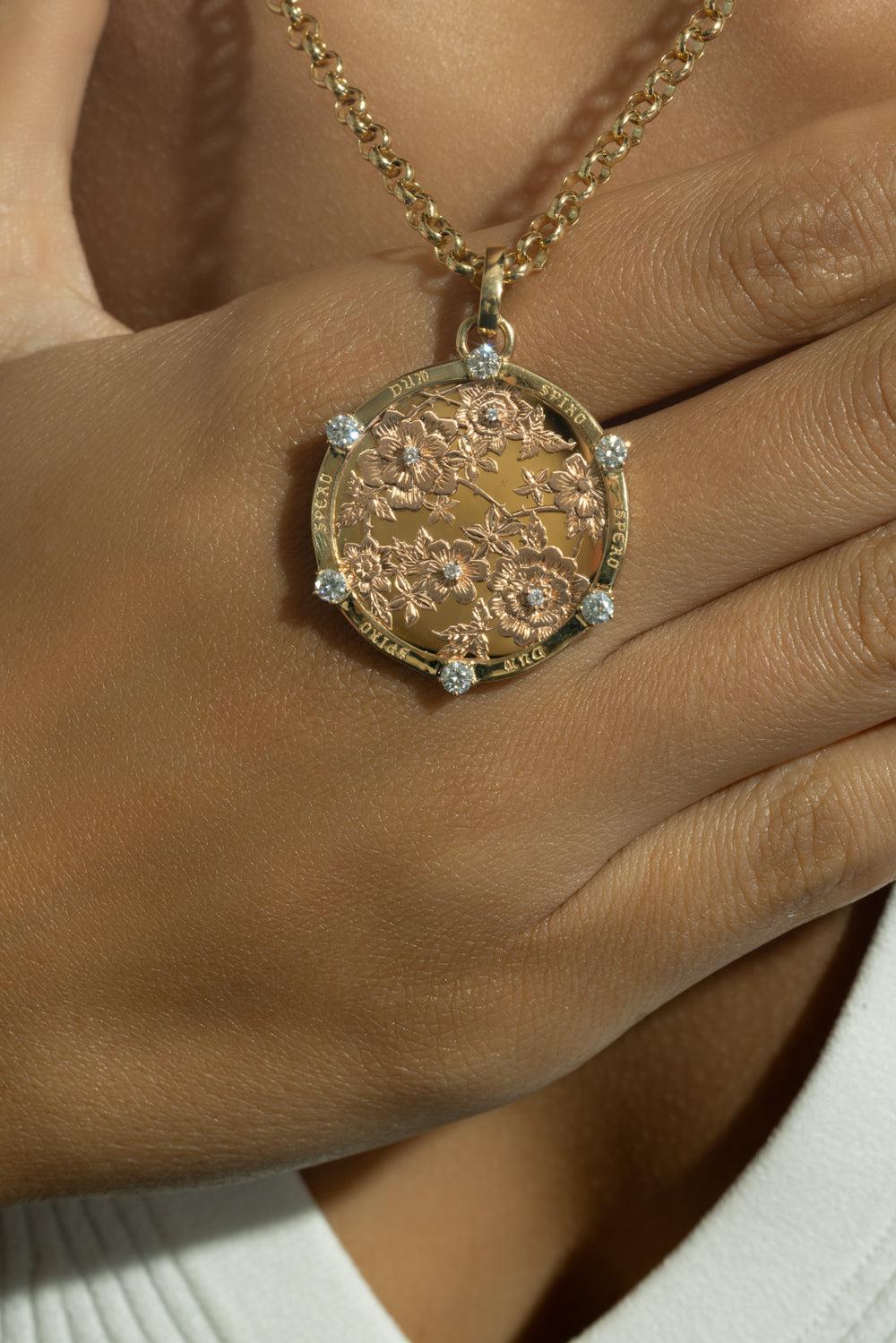 Floral Screen Resilience Large Medallion - Rose Gold - Image 3