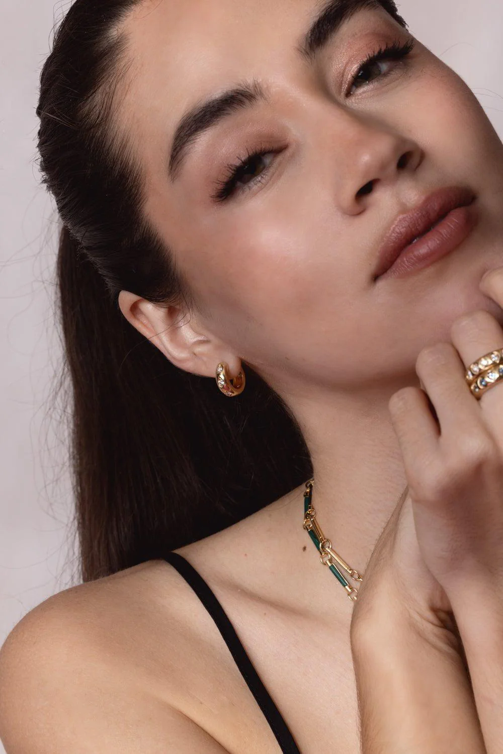 Forever And Always a Pair - Love Diamond Gemstone Hoop Earring - Image 2