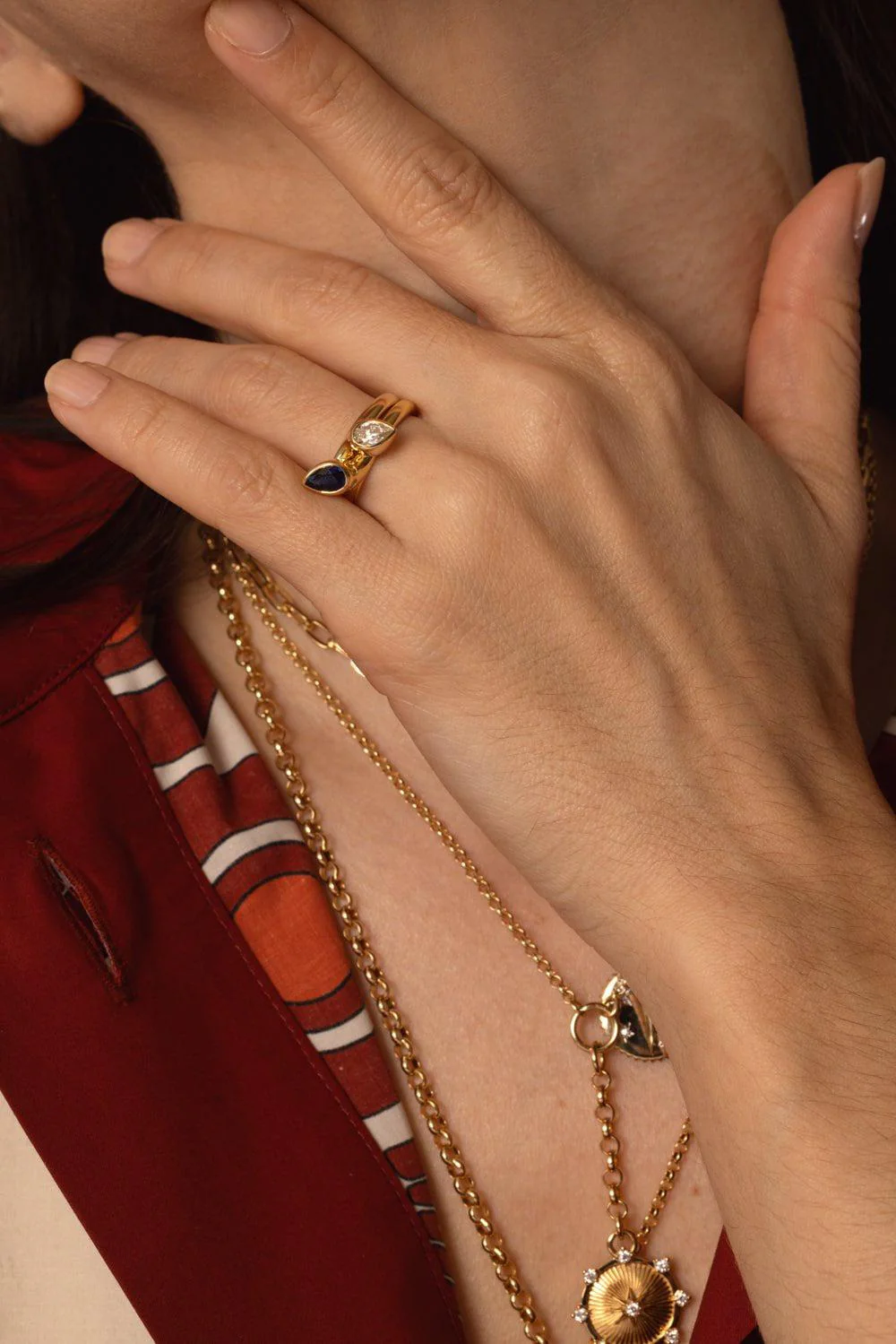 Forever And Always a Pair - Love Sapphire Bookend Ring - Image 2