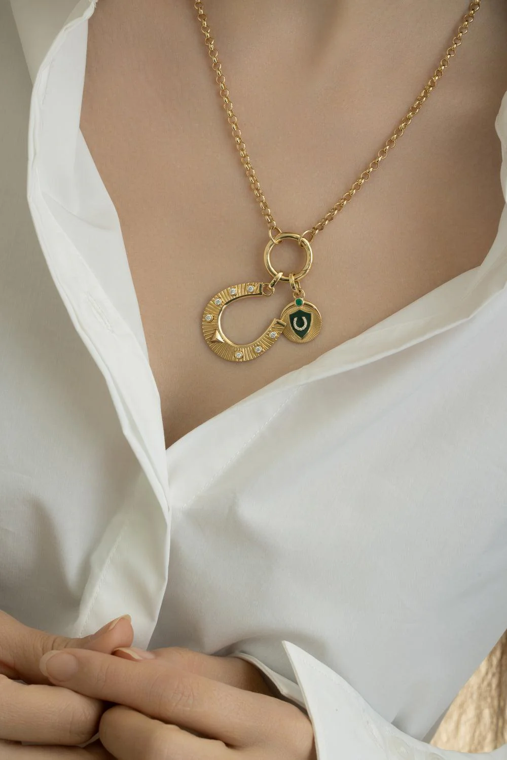 Diamond Horseshoe Large Pendant - Image 4