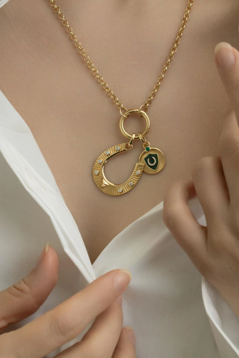 Diamond Horseshoe Large Pendant - Image 3