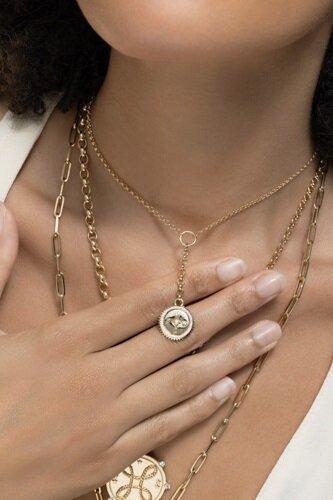 Internal Compass Small Mixed Belcher Extension Chain Necklace - Image 2