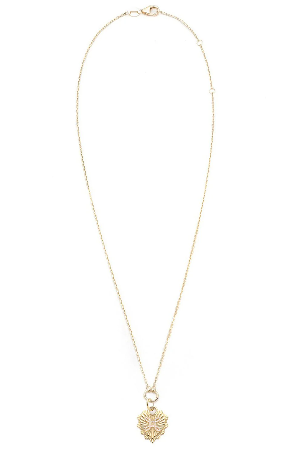 Miniature Heart Pave Symbol Drop Necklace - Love