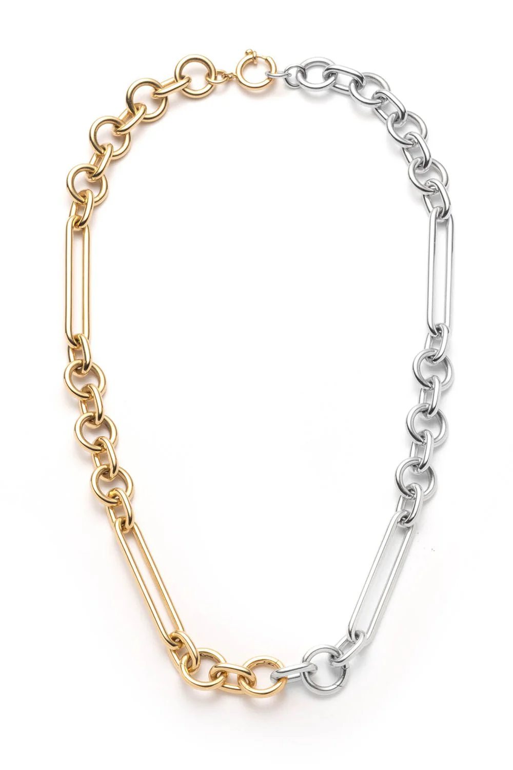 Oversized Mixed Clip Chain Necklace