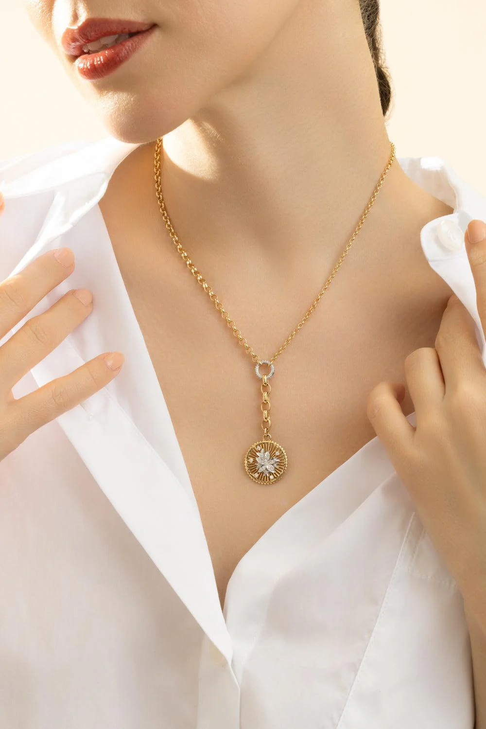 Resilience Medium Mixed Belcher Diamond Necklace - Image 4
