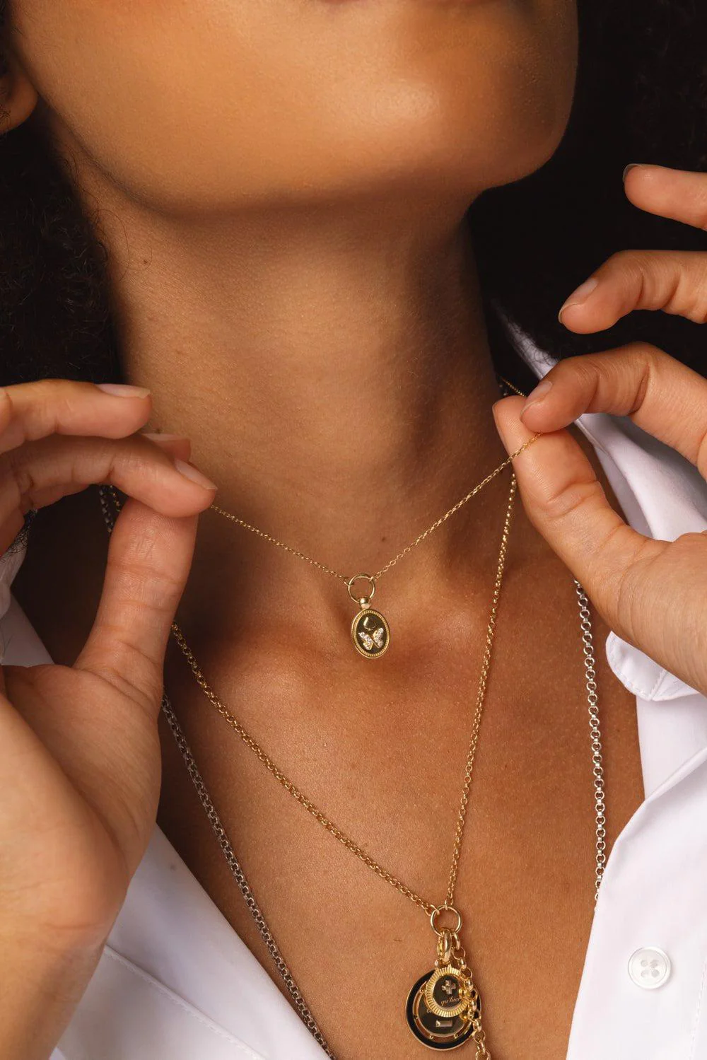 Reverie Miniature Crest Drop Necklace - Image 2