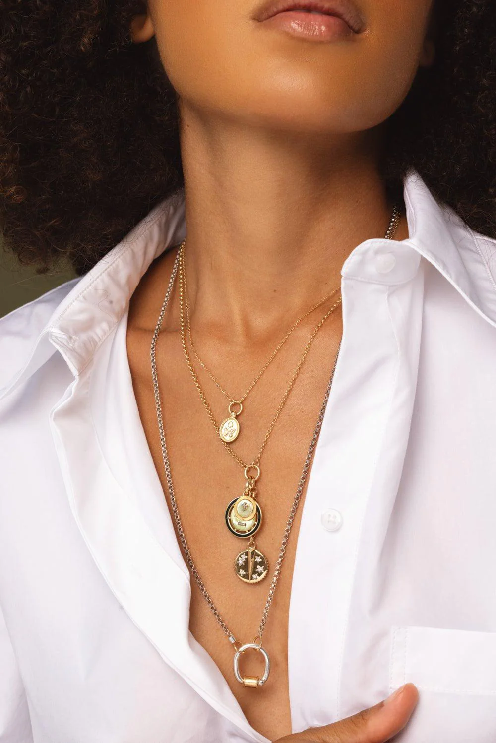 Reverie Miniature Crest Drop Necklace - Image 4