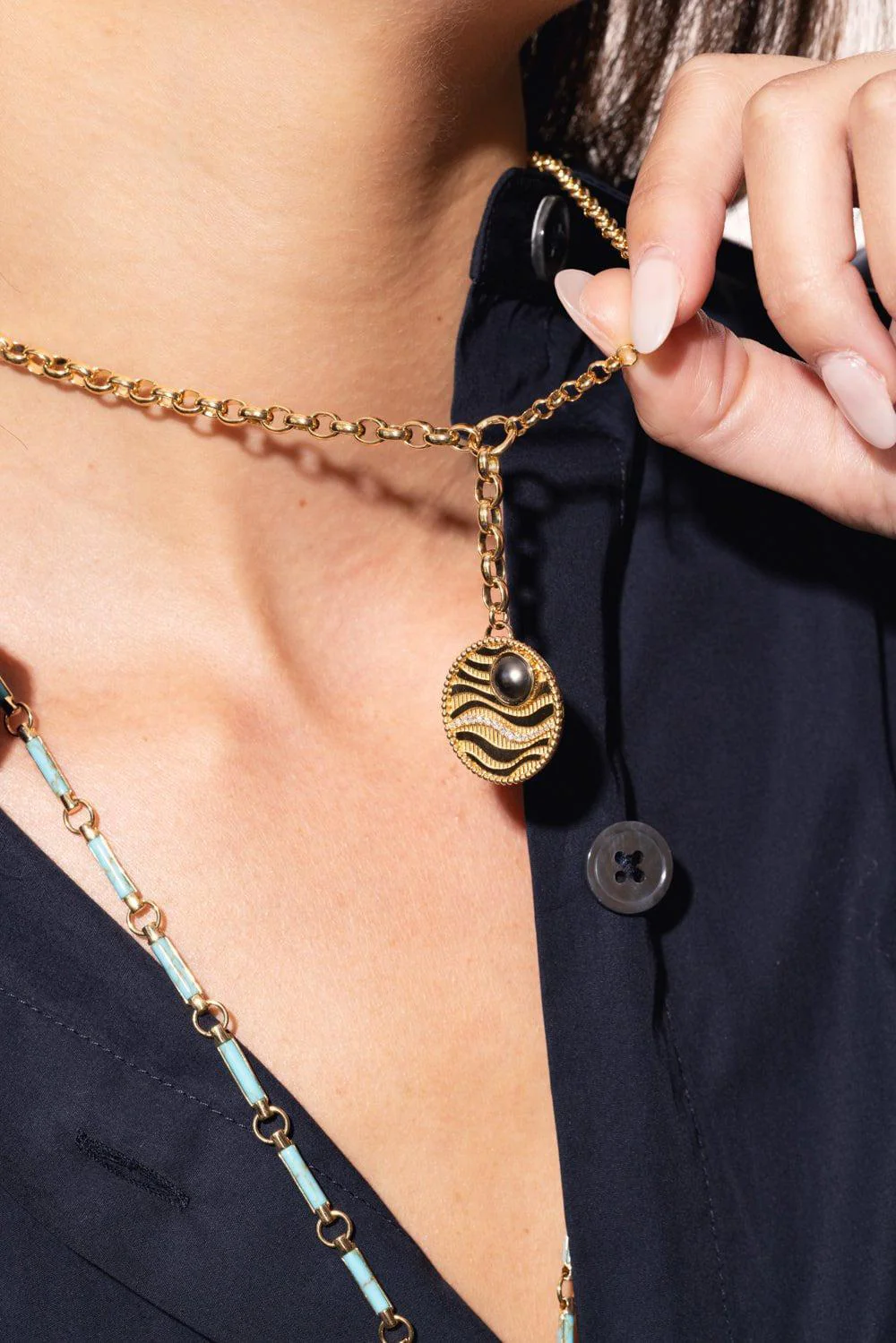 Sana - Wholeness Heavy Mixed Belcher Extension Chain Necklace - Image 2