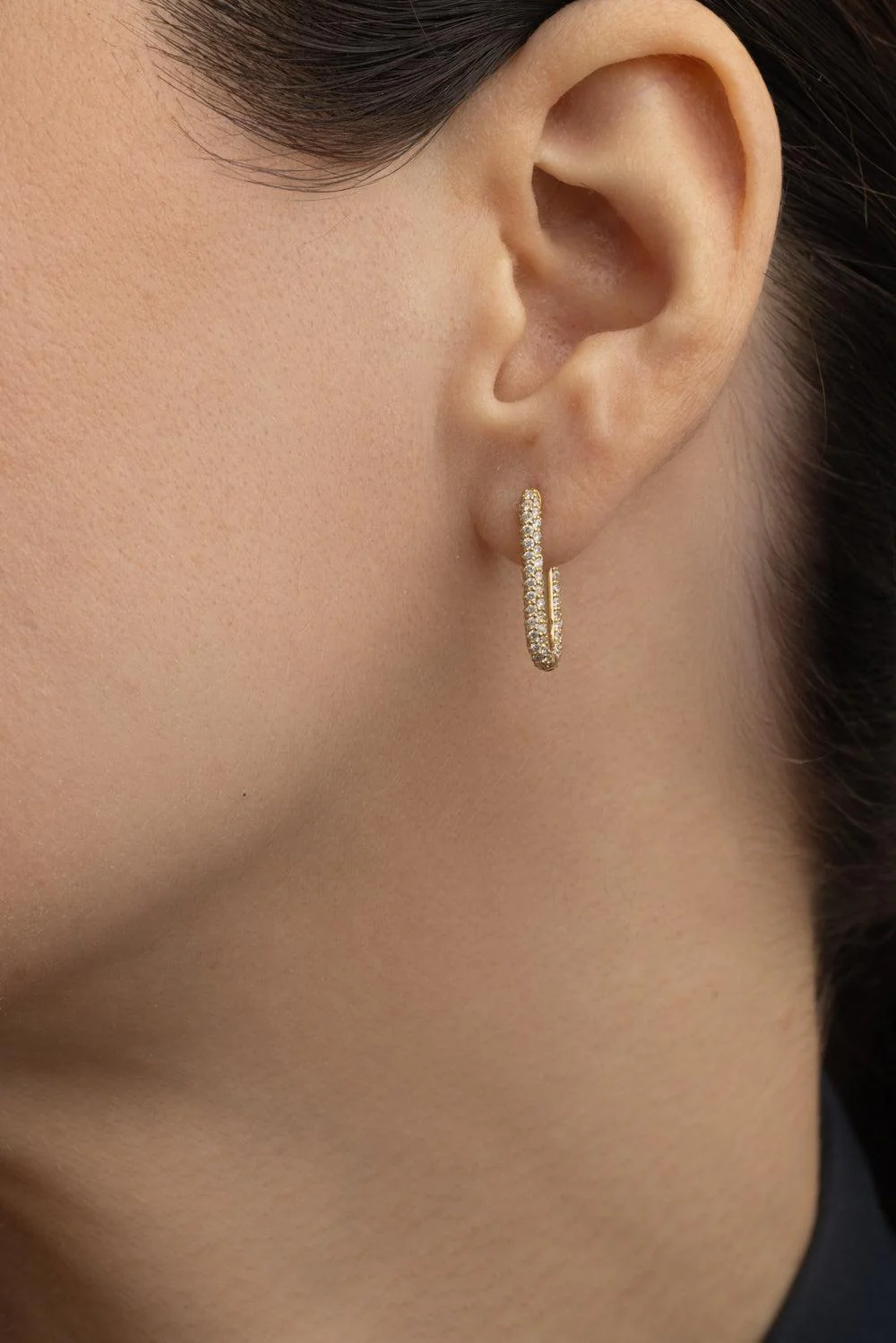 Small Diamond Chubby Fob Earring - Image 3