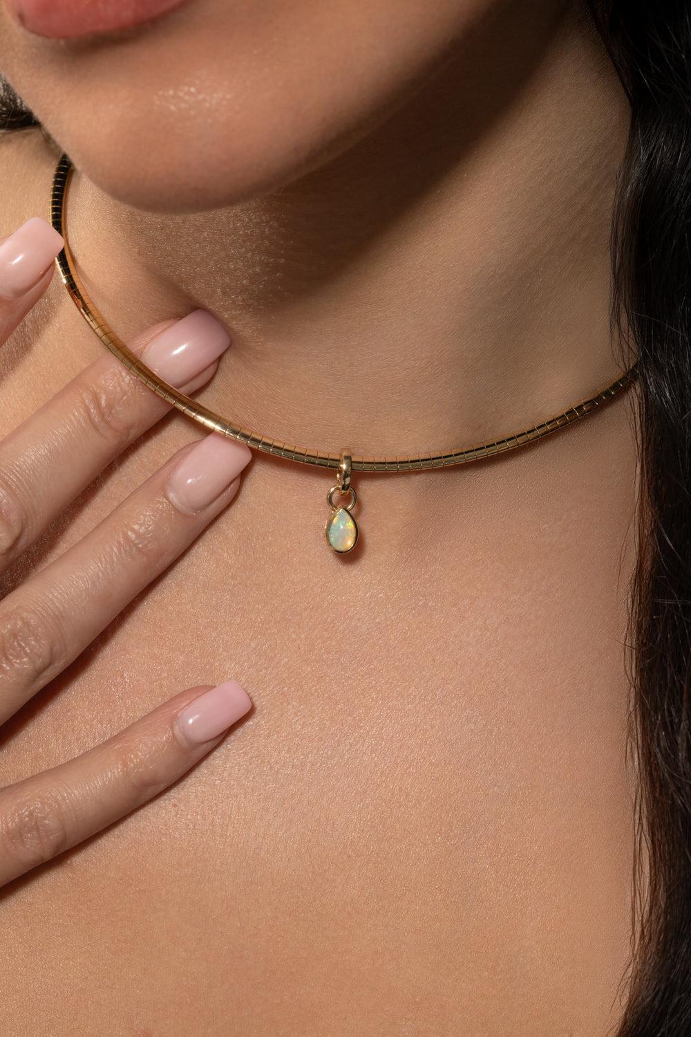 Small Forever And Always a Pair Opal Pear Pendant - Love - Image 3