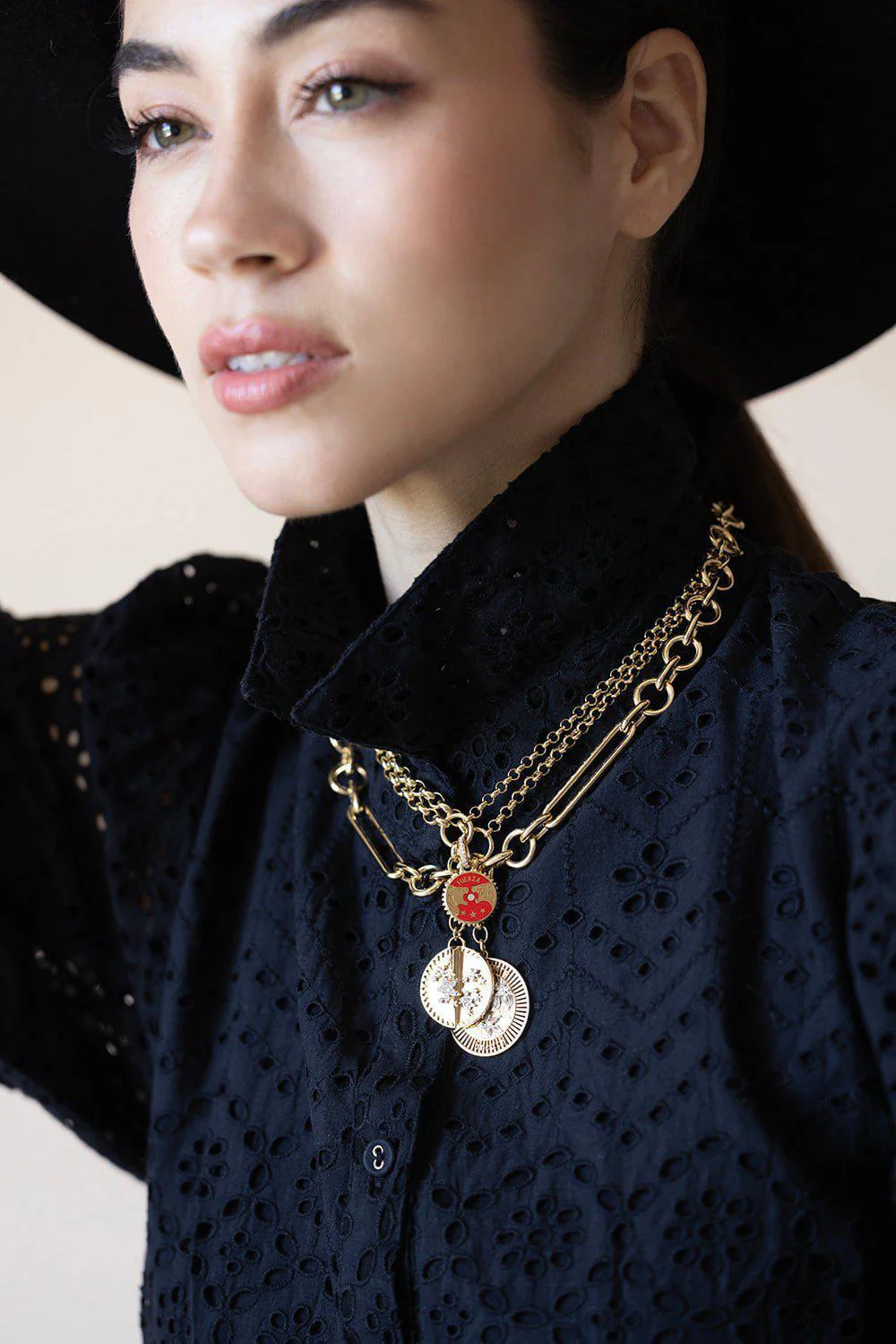 Solar + Lunar - Strength Petite Ceramic Medallion with Oval Pushgate - Image 3
