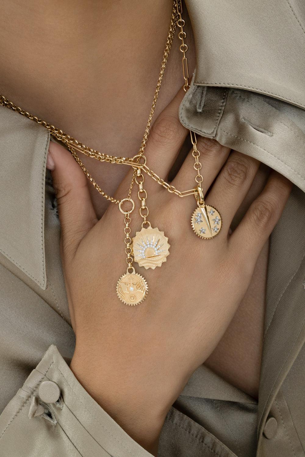 Strength - Solar & Lunar Small Mixed Belcher Extension Necklace - Image 3