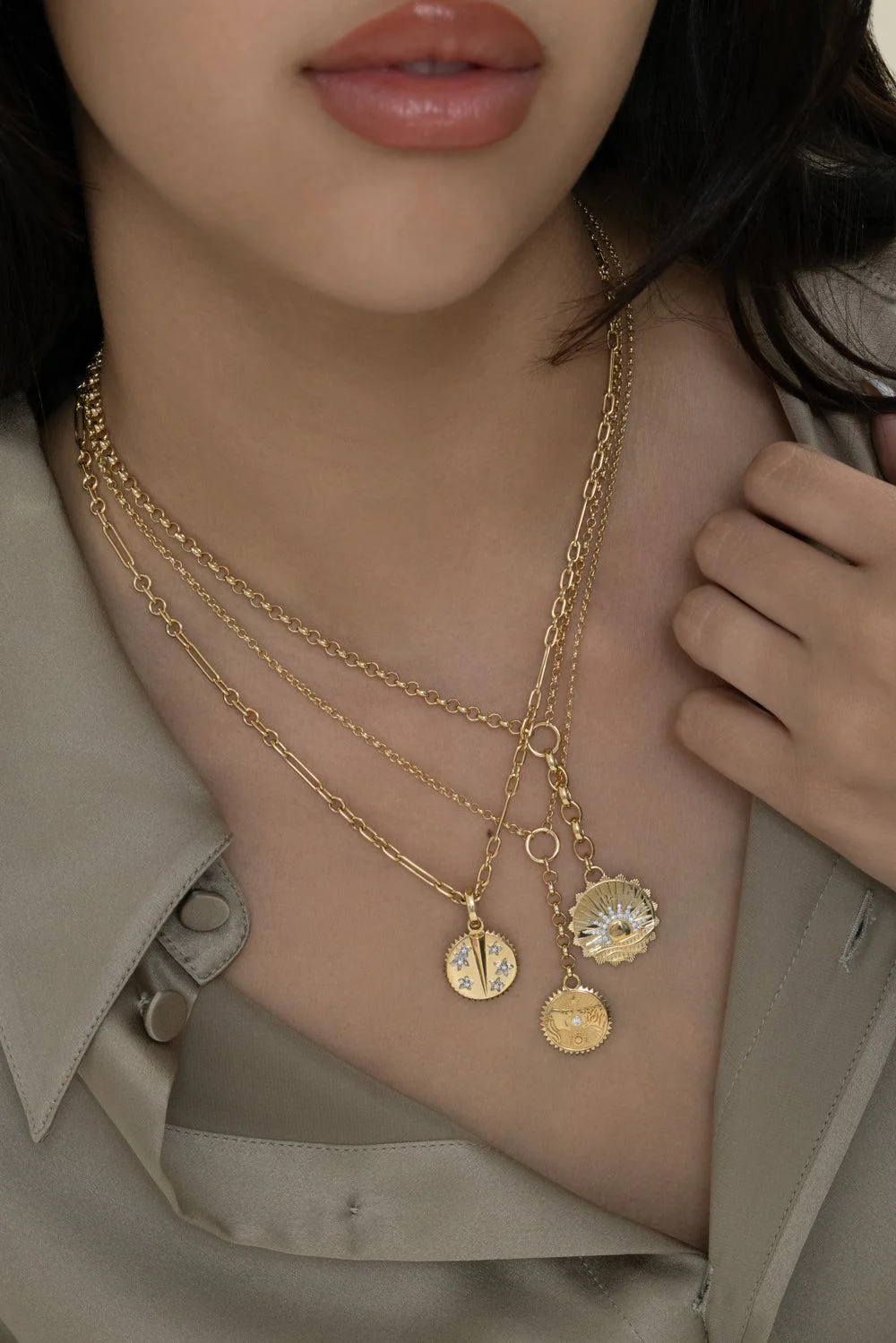 Strength - Solar & Lunar Small Mixed Belcher Extension Necklace - Image 4