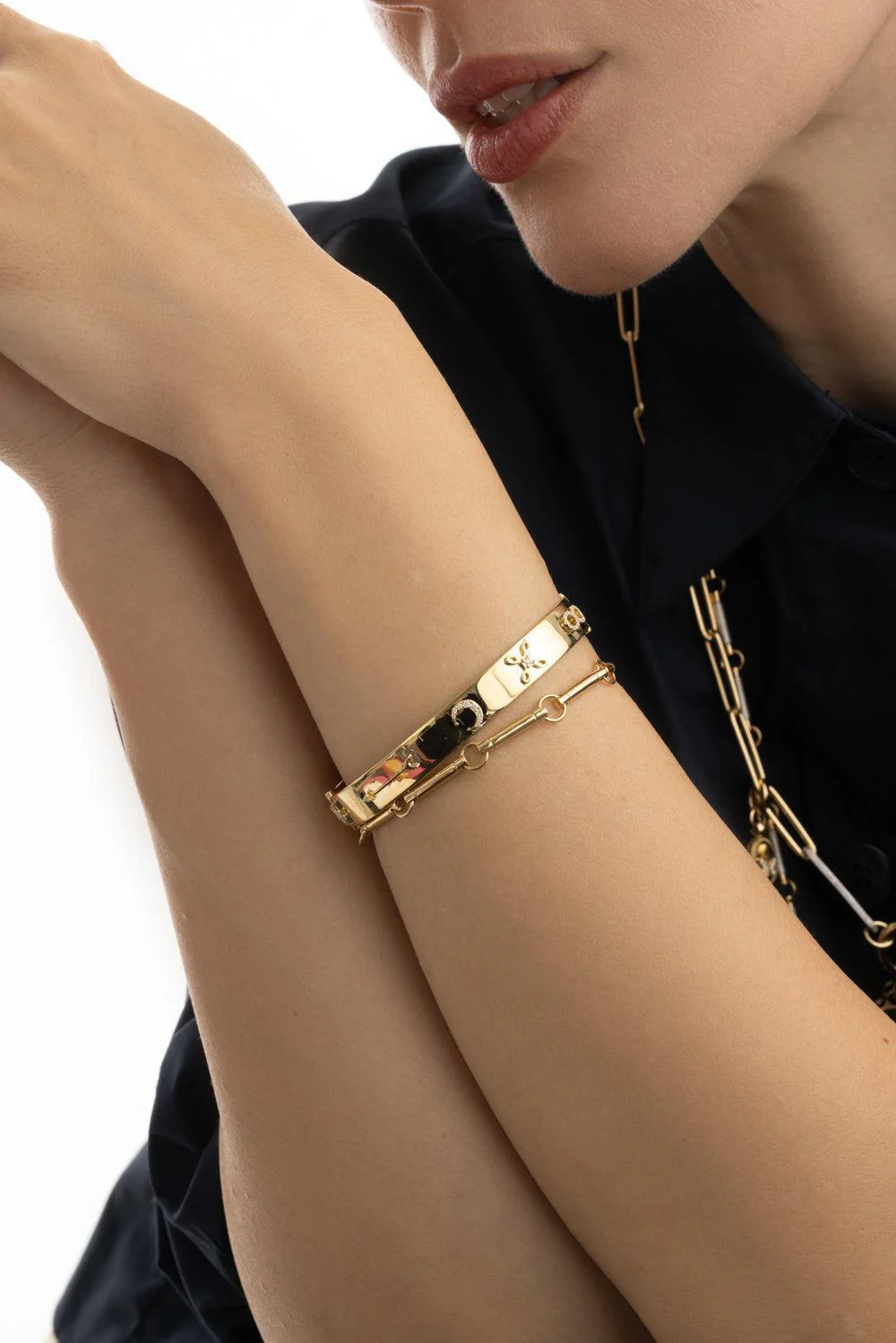 Symbols Classic Triptych Bangle Bracelet - Image 3