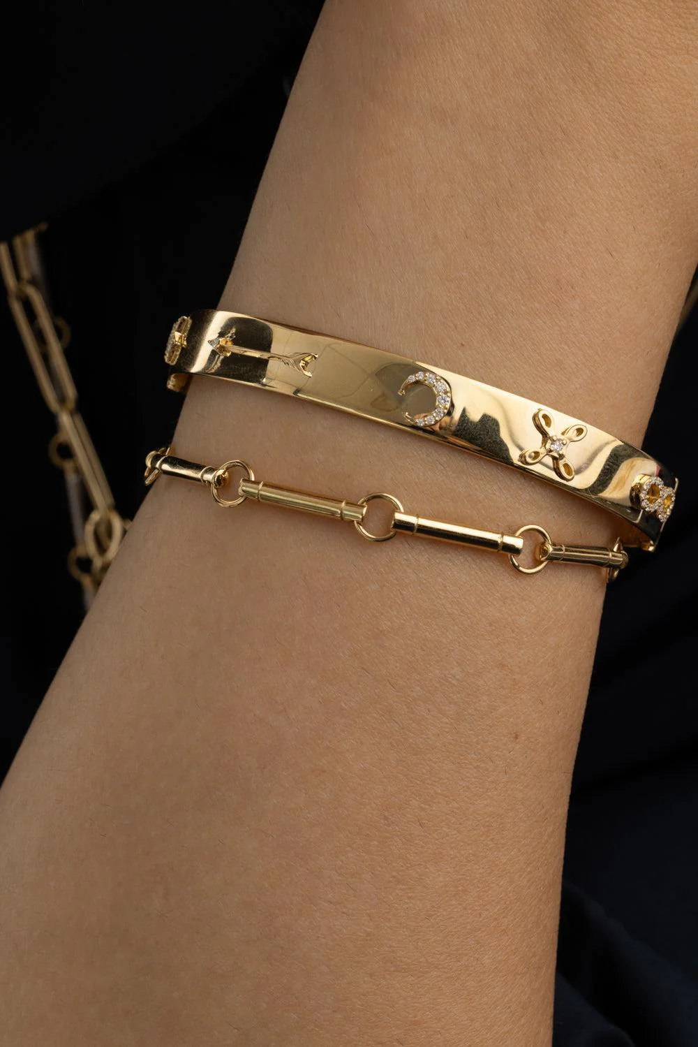 Symbols Classic Triptych Bangle Bracelet - Image 4