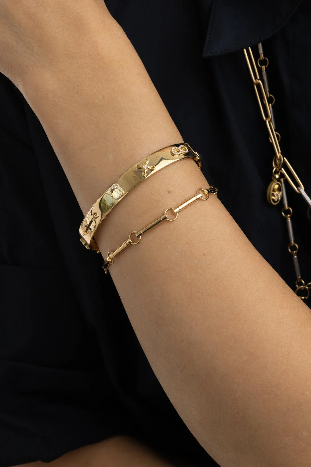 Symbols Classic Triptych Bangle Bracelet - Image 5