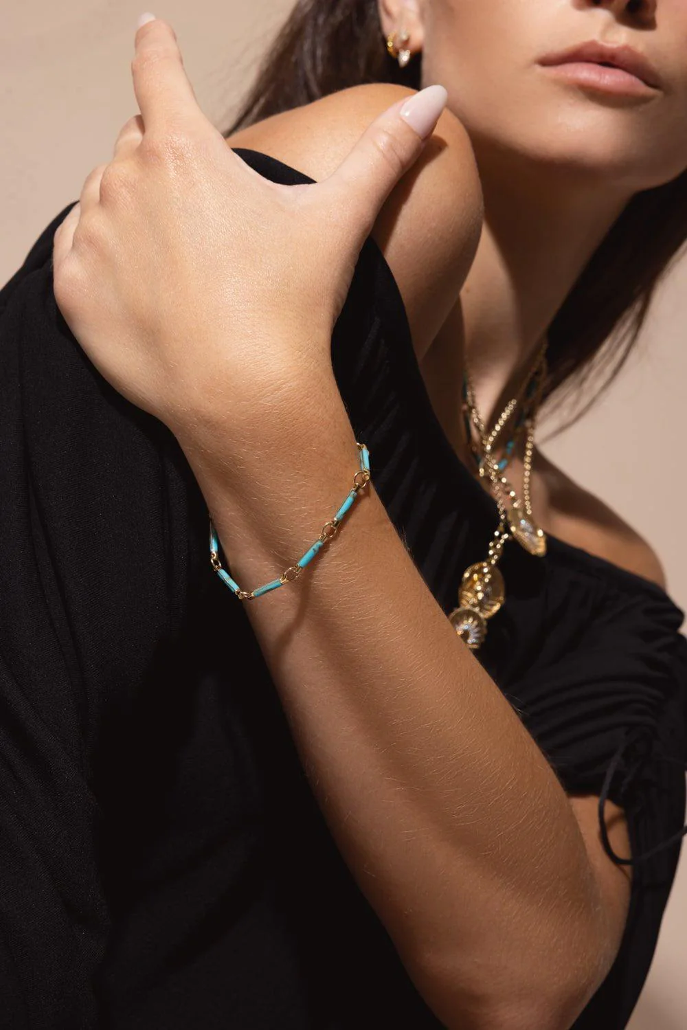 Turquoise Element Chain Bracelet - Image 3