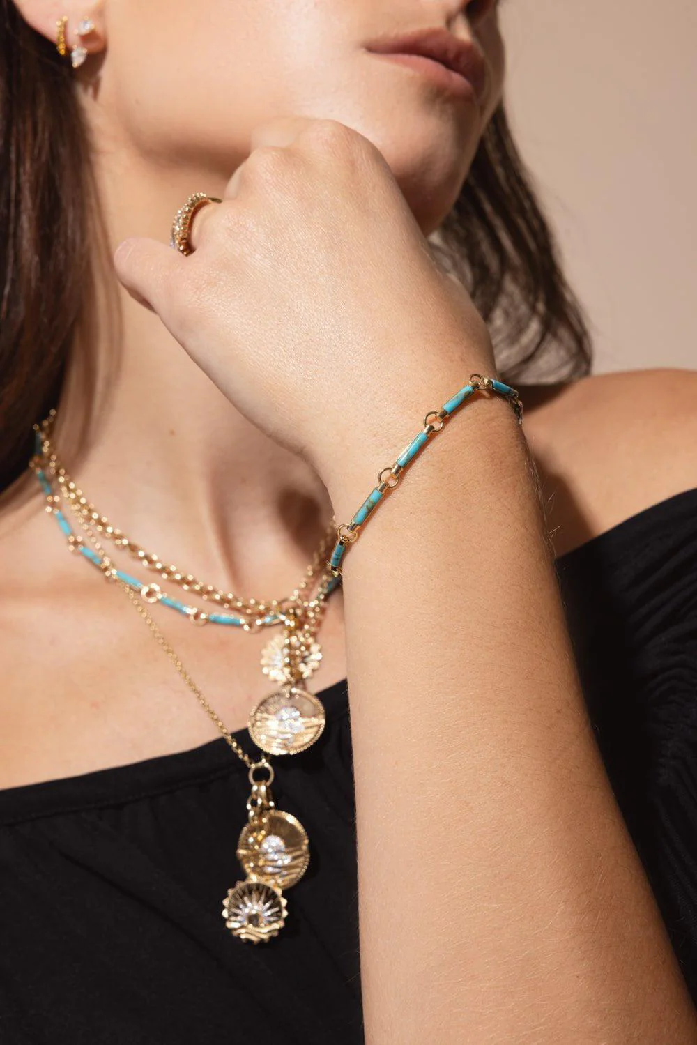 Turquoise Element Chain Bracelet - Image 4