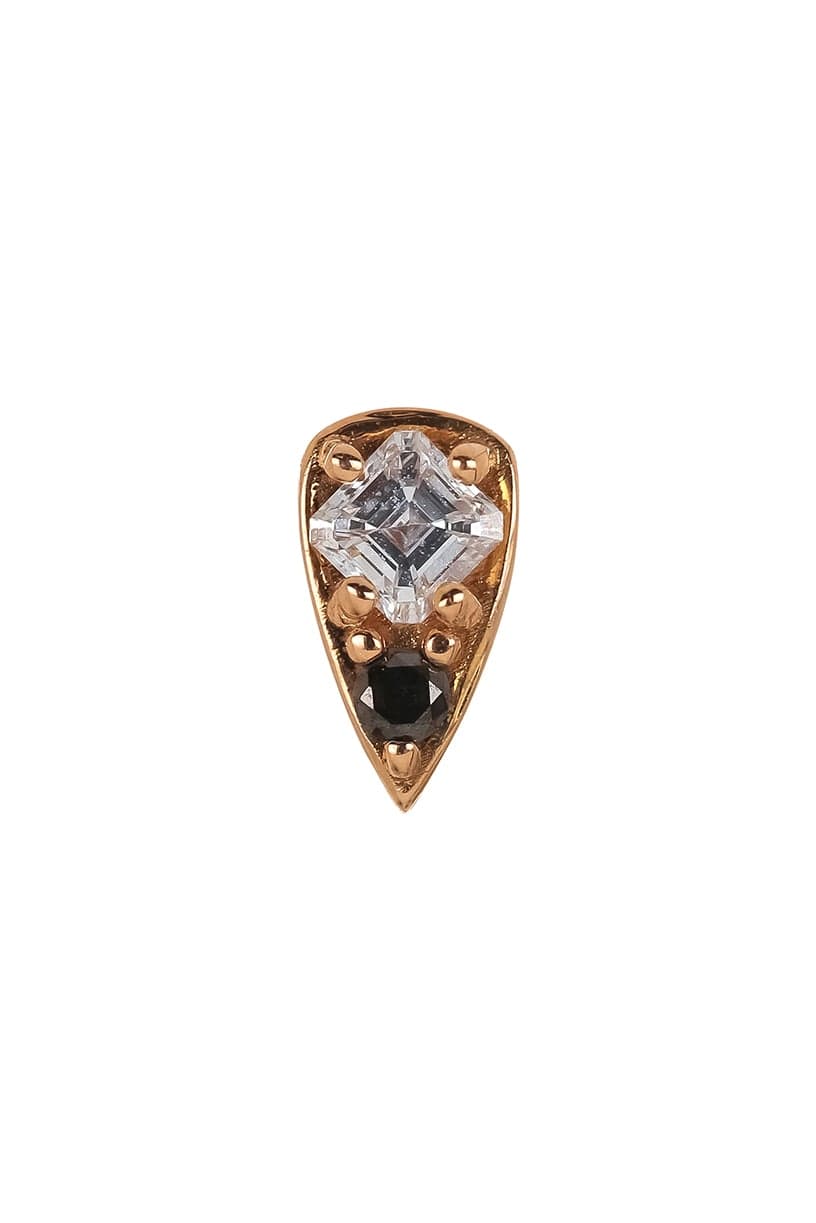 'Four' White & Black Diamond Stud - Image 3