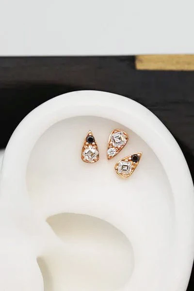 'Four' White Diamond Stud - Image 2