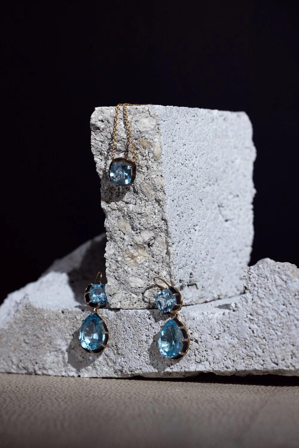 Collet Double Drop Earrings - Image 4