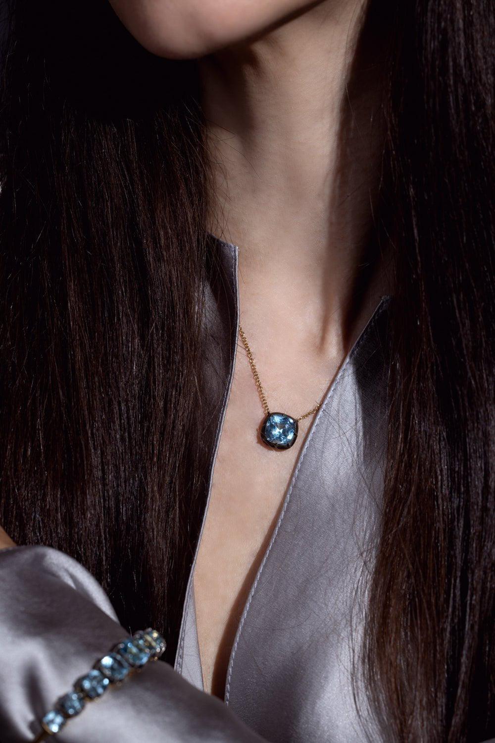 Collet Solitaire Pendant Necklace - Image 2
