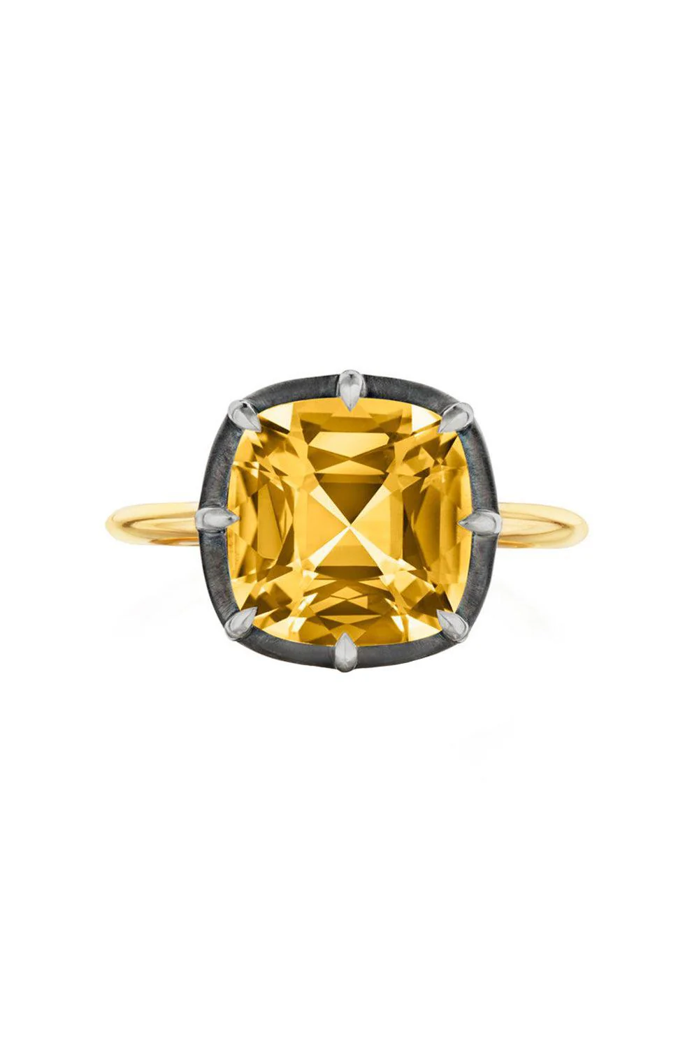 Cushion Citrine Silver Topped Gold Collet
Solitaire Ring