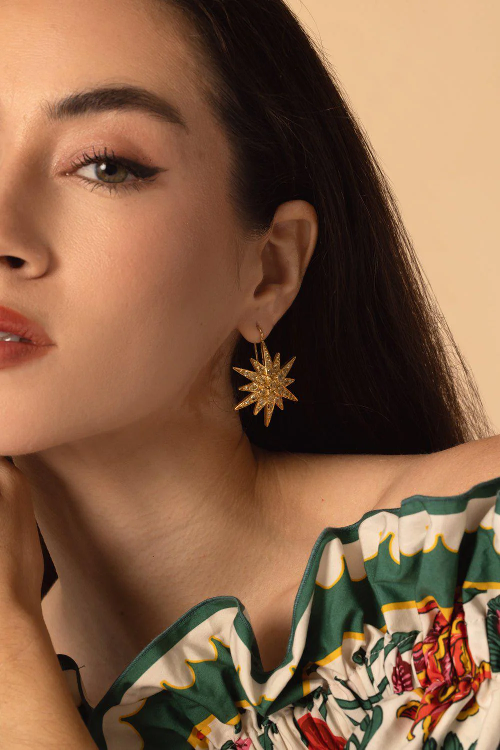 Diamond Starburst Earrings - Image 4