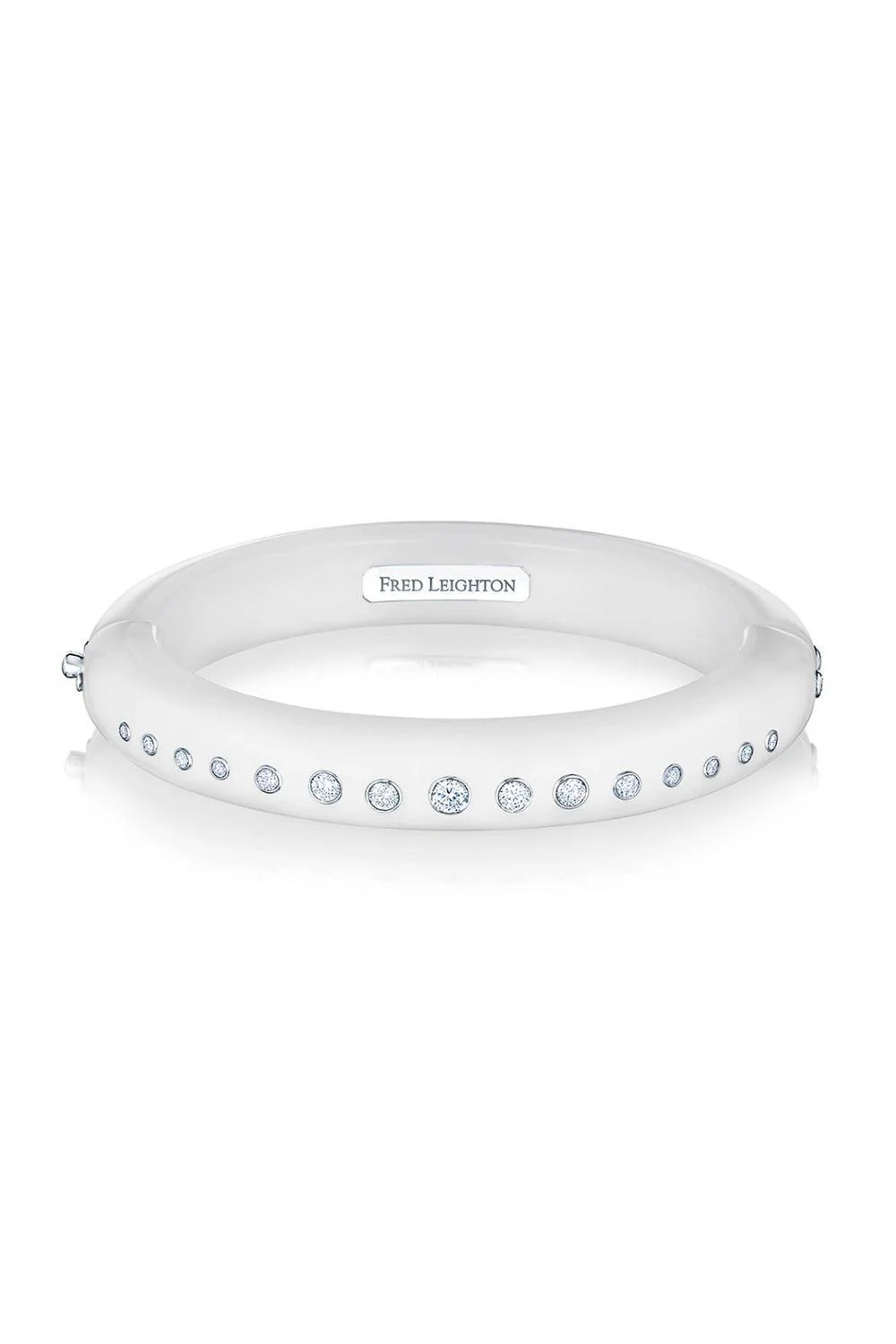 White Chalcedony and Diamond Bezel Line
Bangle