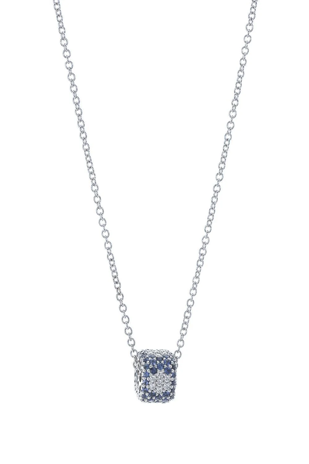 Diamond Blue Sapphire Ghost Necklace