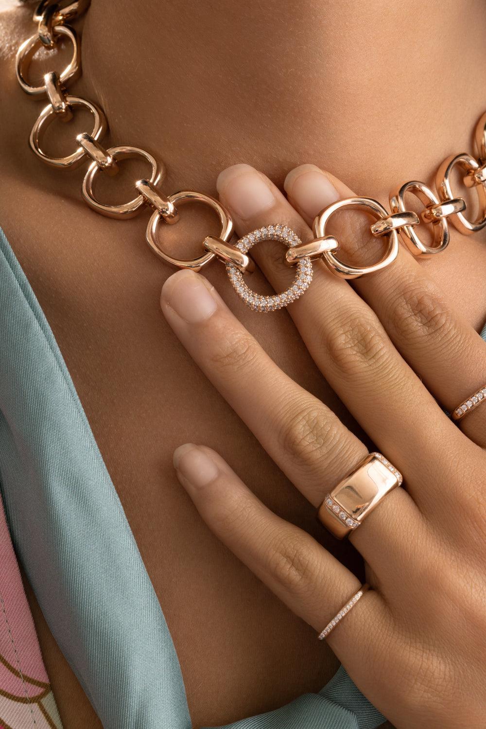 Diamond Chain Link Necklace - Image 3
