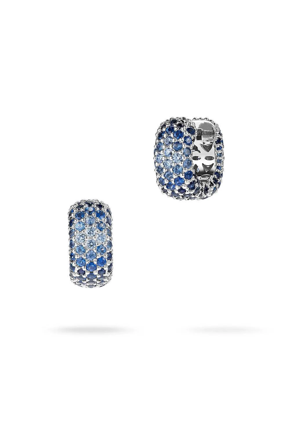 Full Pave Blue Sapphire Ghost Earrings - Image 3