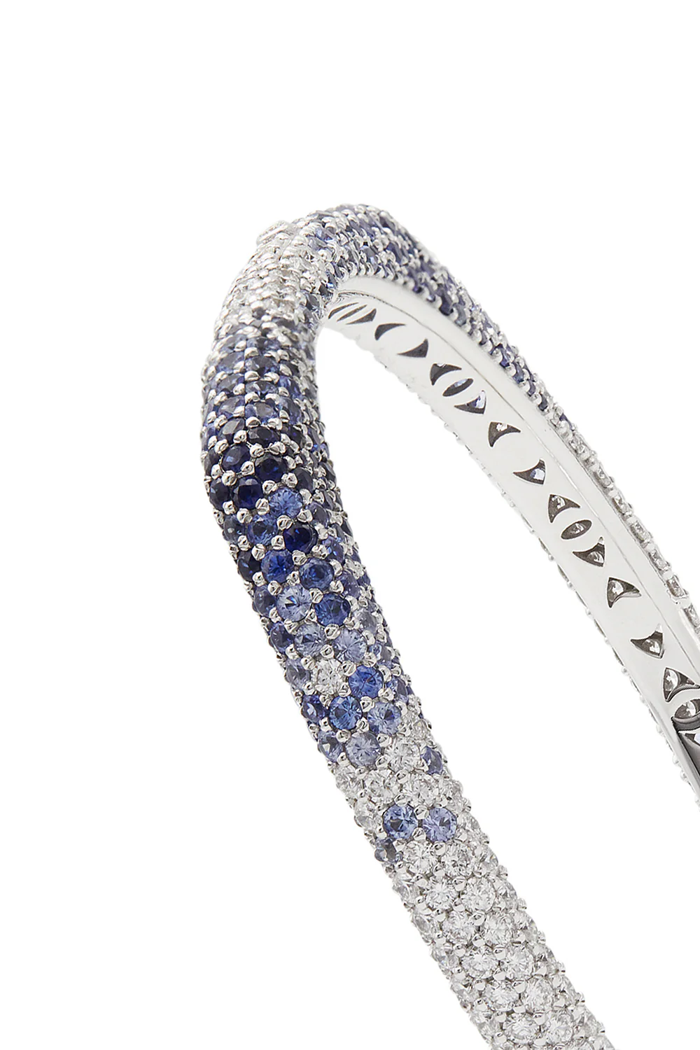 Ombre Blue Sapphire Ghost Bangle Bracelet - Image 3