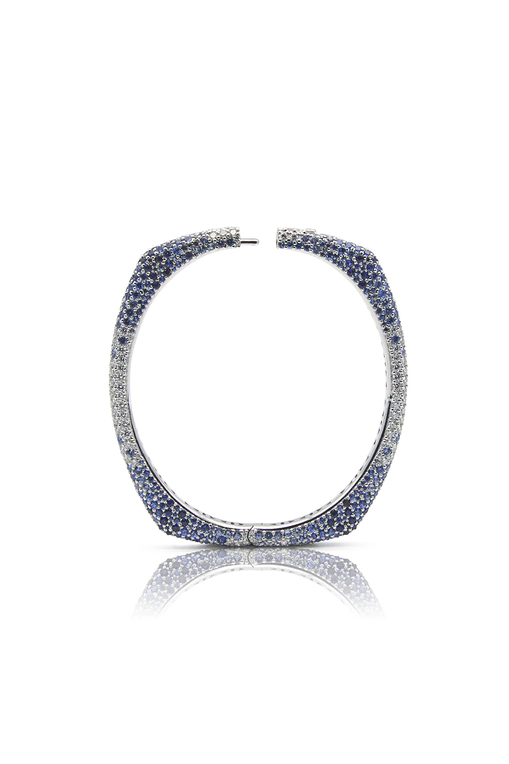 Ombre Blue Sapphire Ghost Bangle Bracelet - Image 4