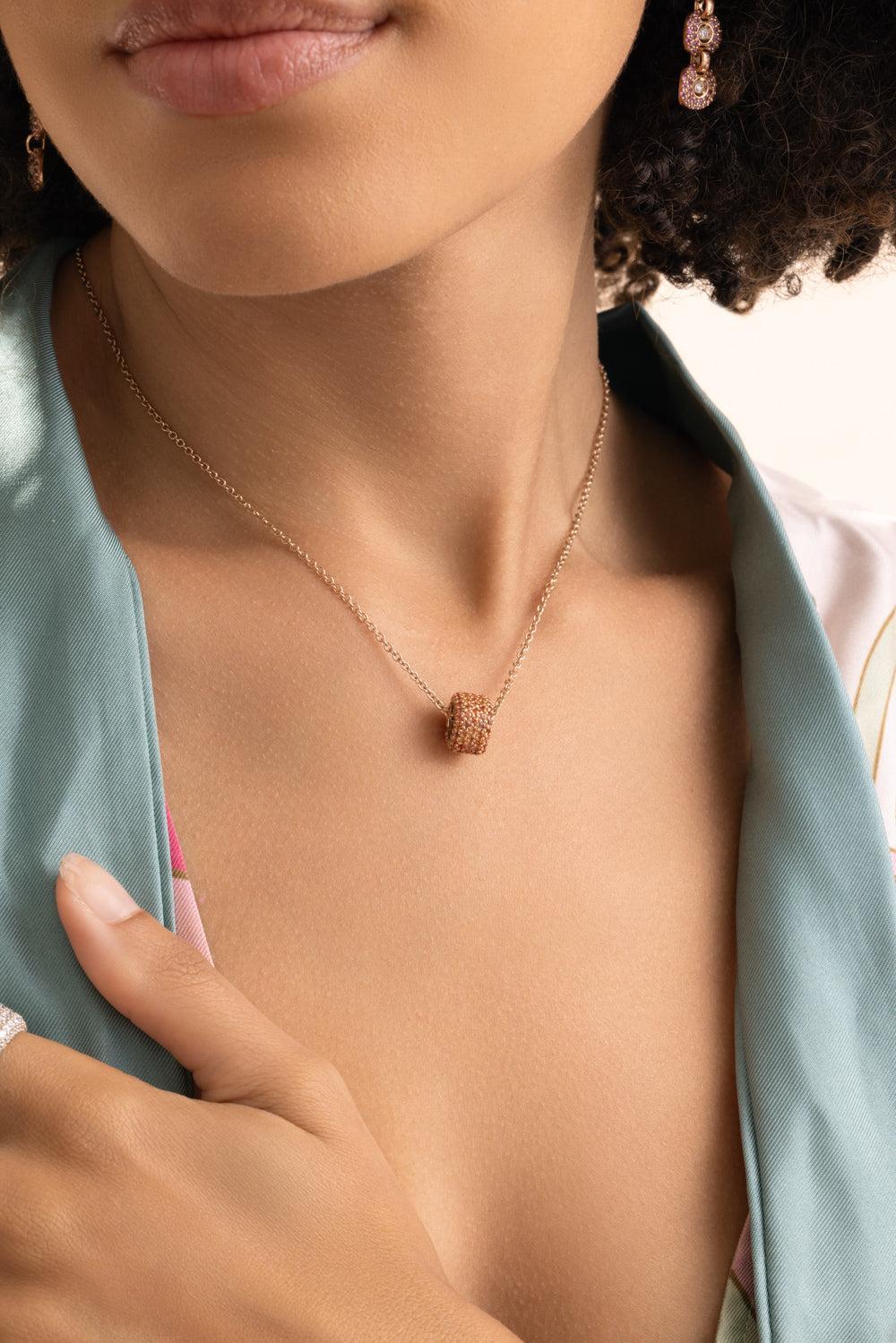 Orange Sapphire Ghost Necklace - Image 2