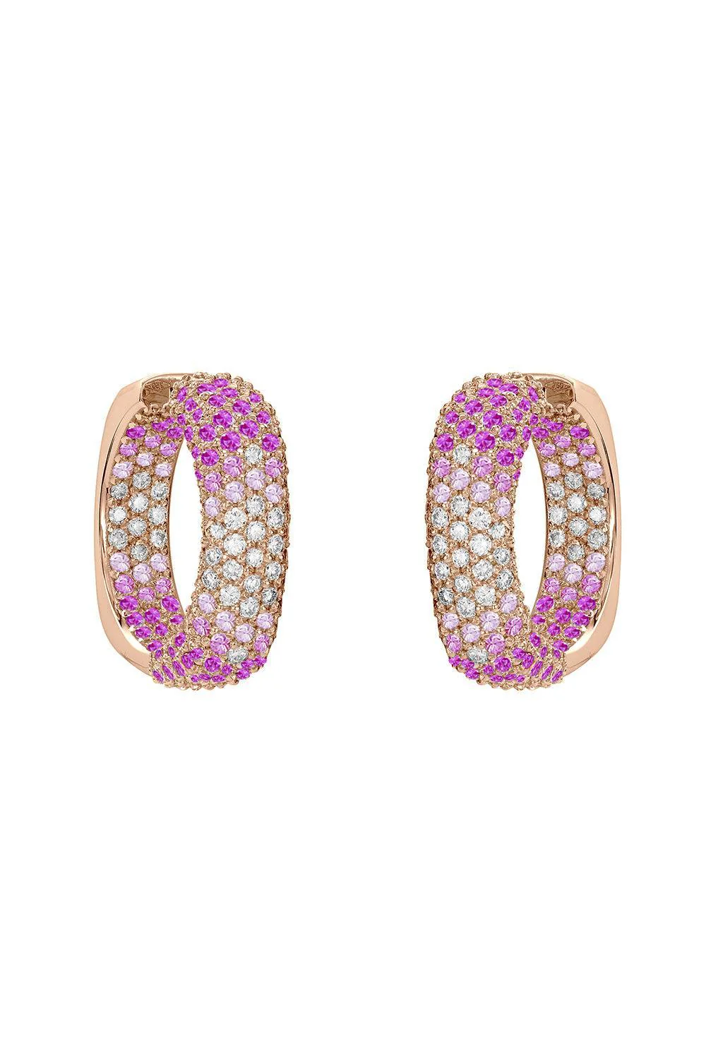 Pink Sapphire Diamond Full Earrings - Image 3