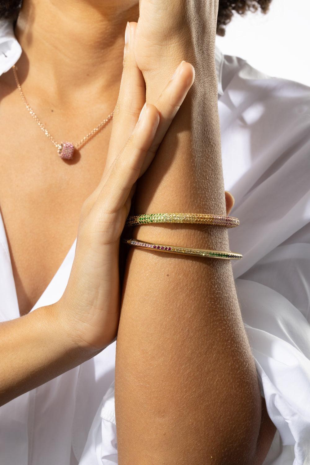 Rainbow Sapphire Ghost Belt Bracelet - Yellow Gold - Image 4