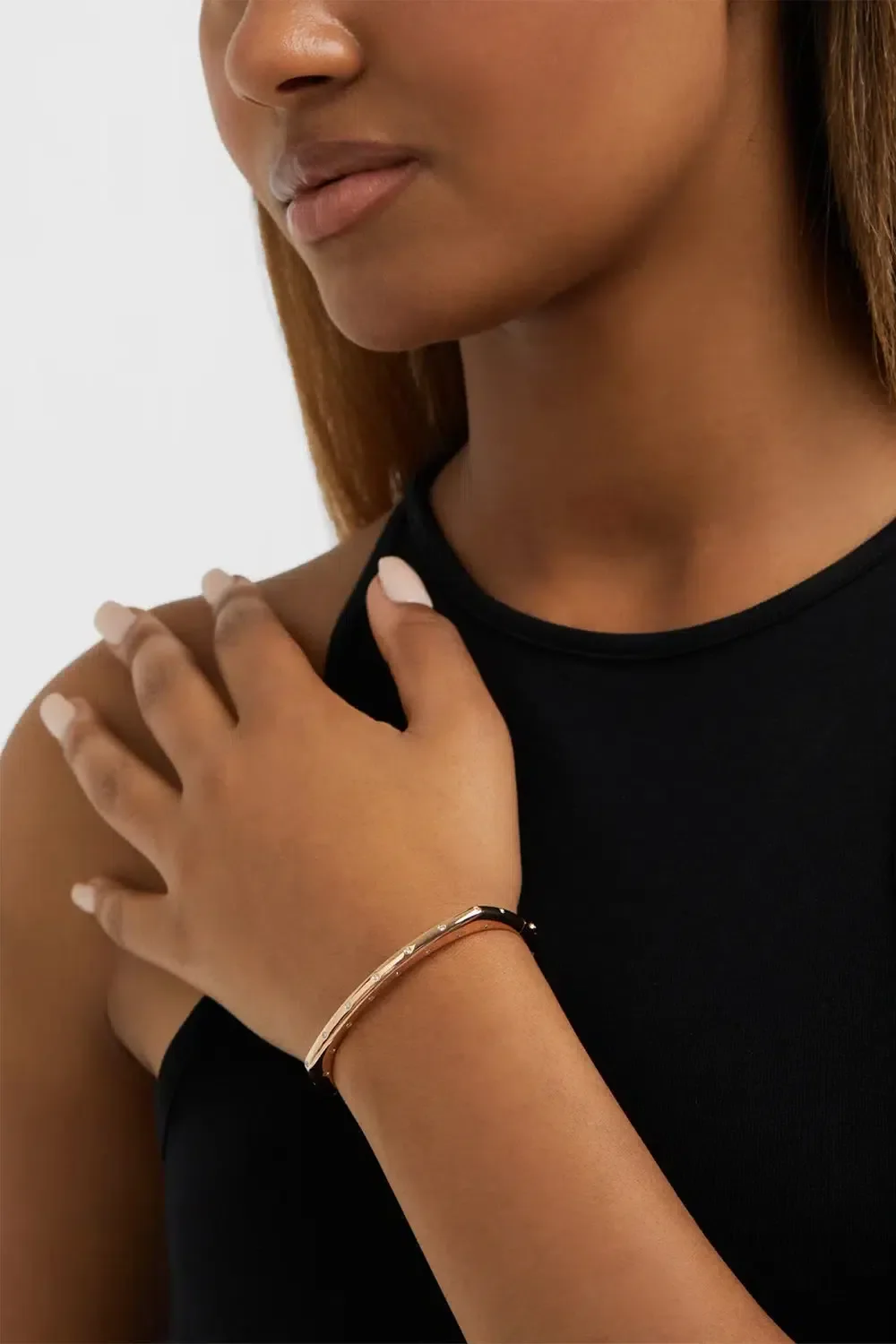 Scattered Diamond Ghost Bangle Bracelet - Image 3