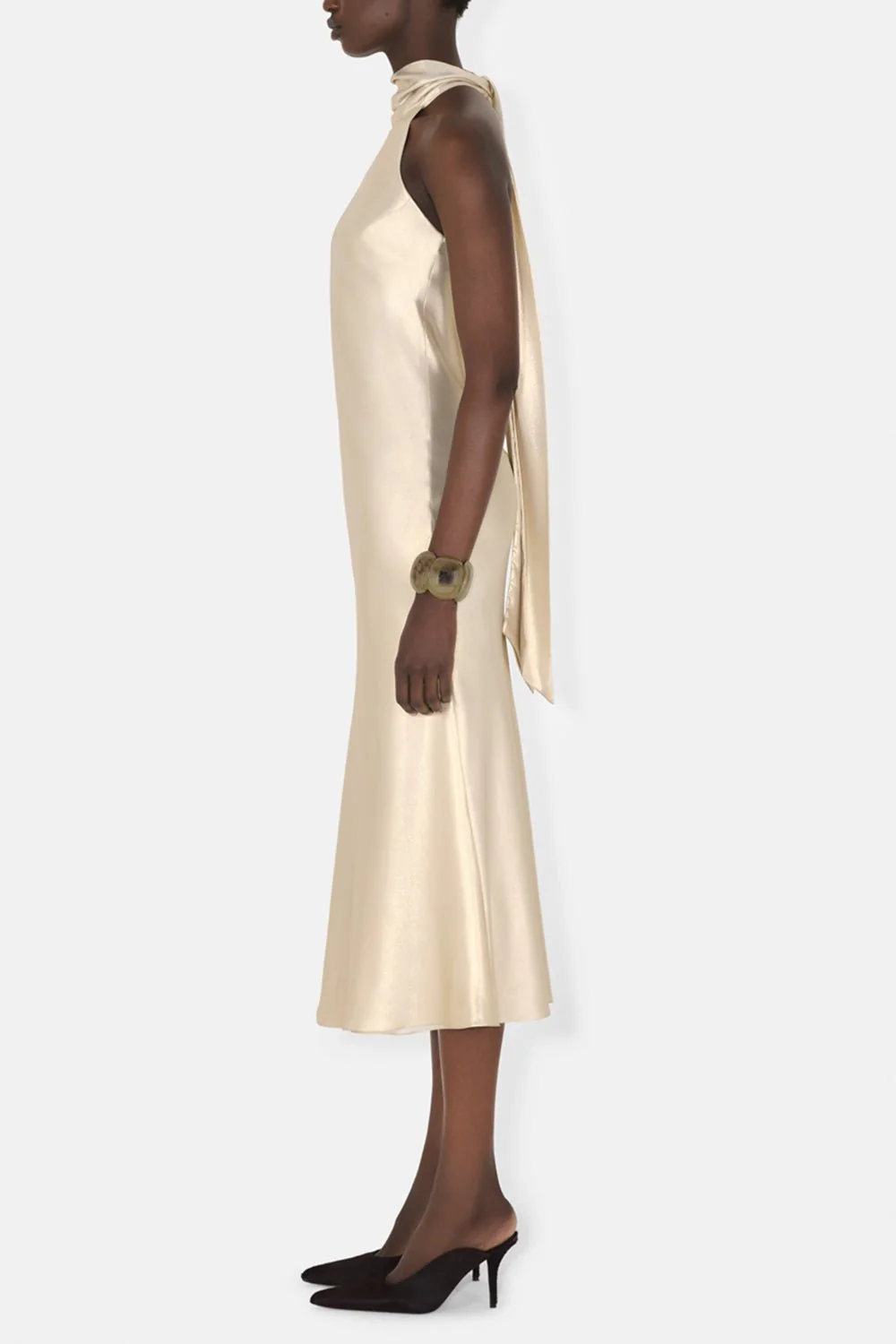 Cropped Sienna Dress - Champagne - Image 5