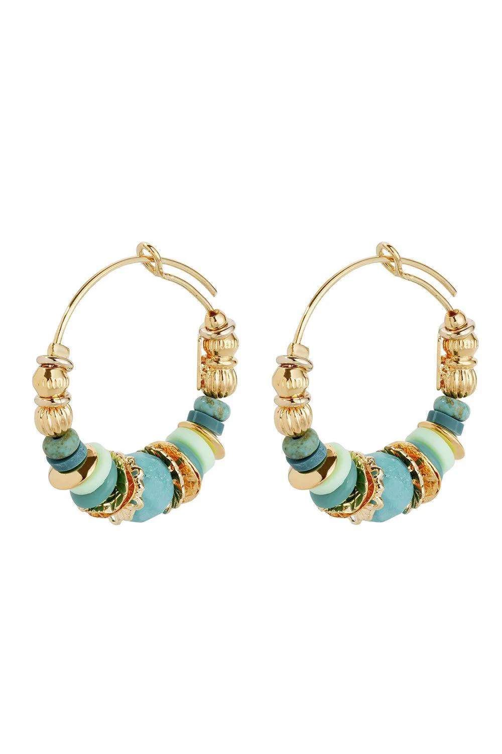 Blue Aloha Mini Hoop Earrings