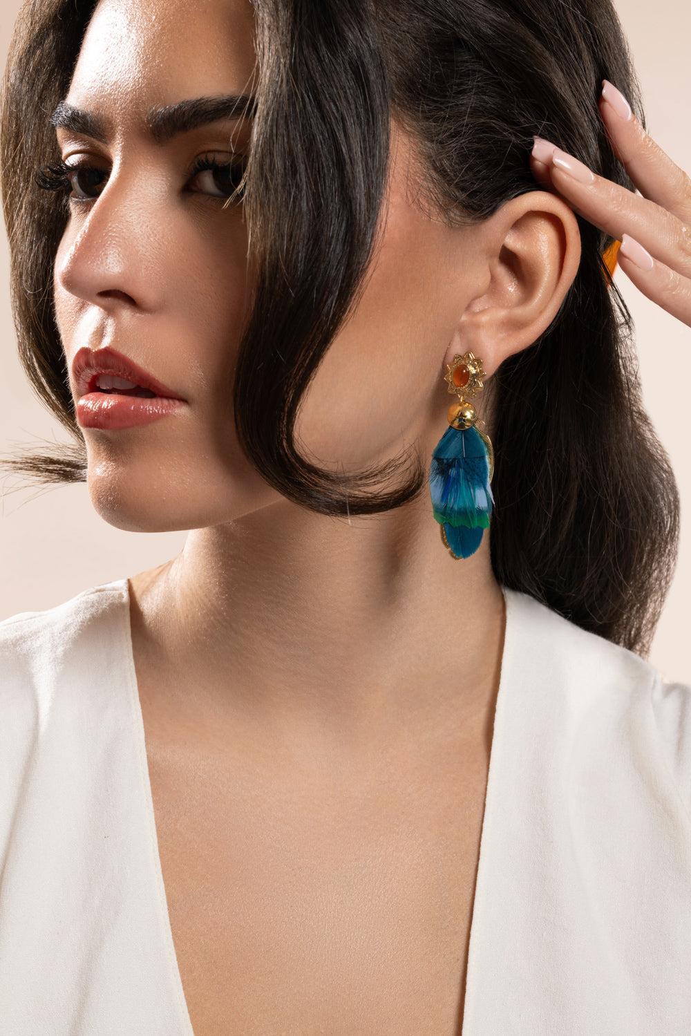 Blue Green Sao Earrings - Image 2
