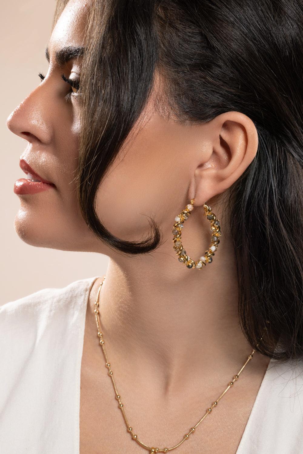 Jasper Eurydice Dalmation Hoop Earrings - Image 3