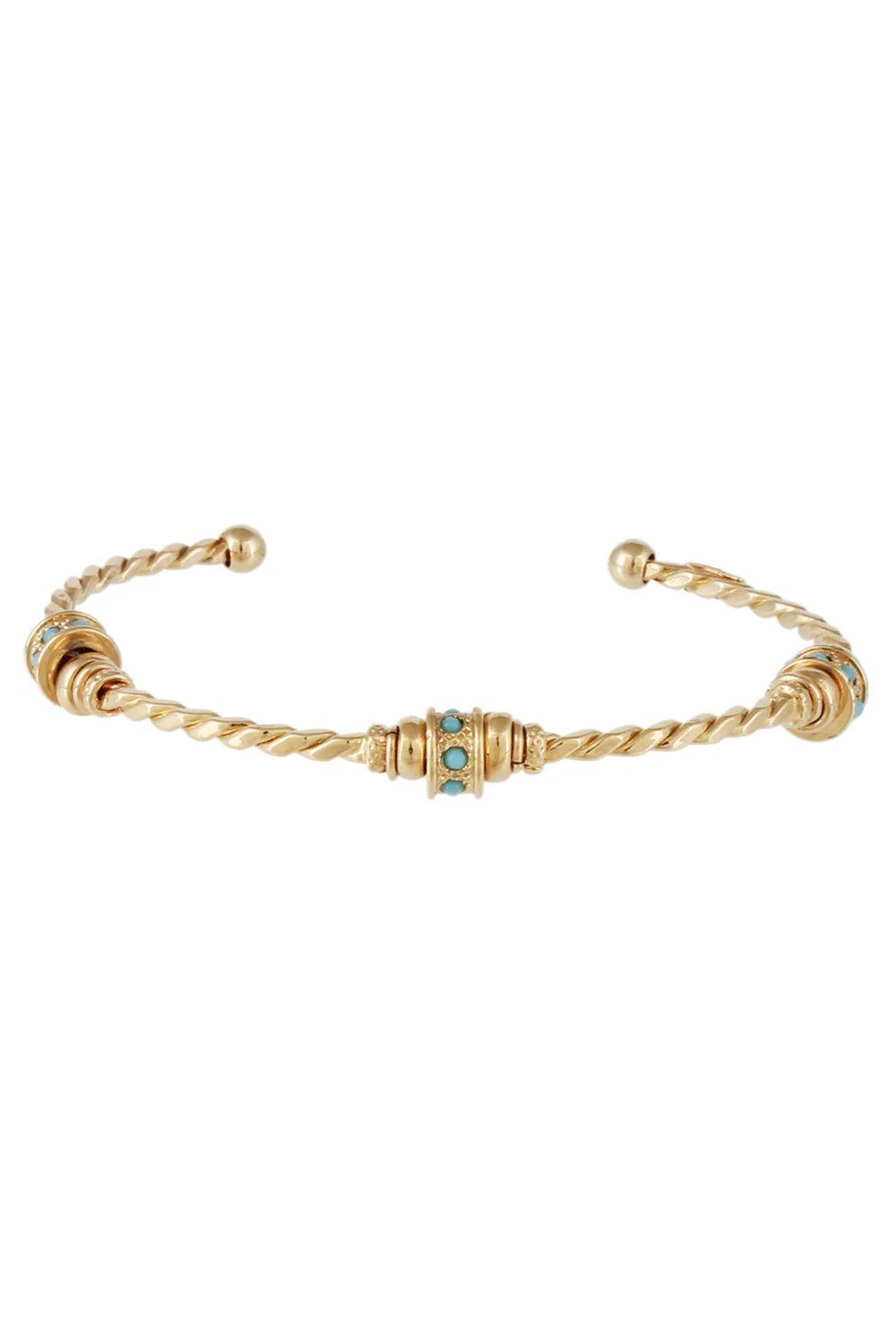 Light Blue Small Torsade Bangle Bracelet