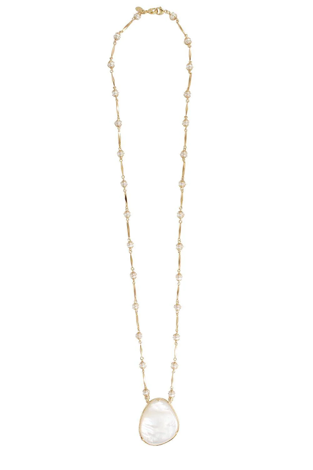 Long Perla Gipsea Necklace - White