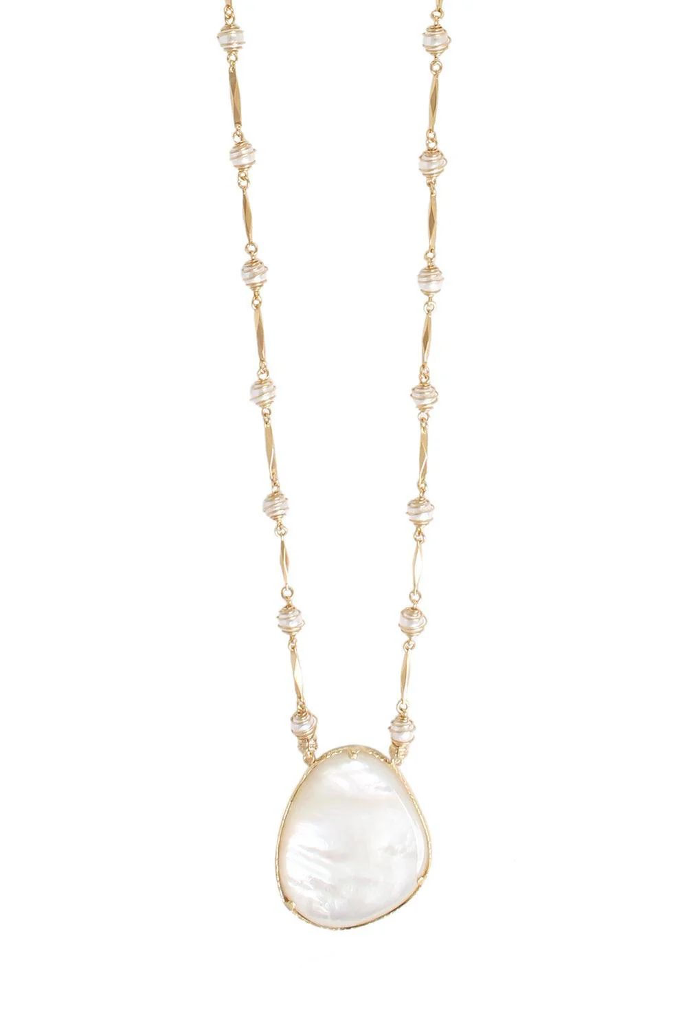 Long Perla Gipsea Necklace - White - Image 5