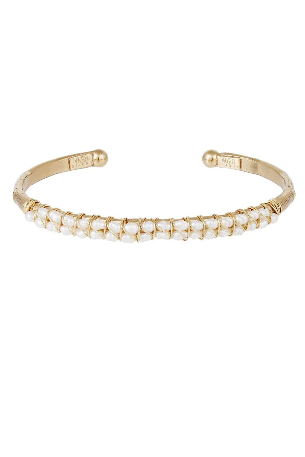 Pearl Large Lyre Bangle Bracelet